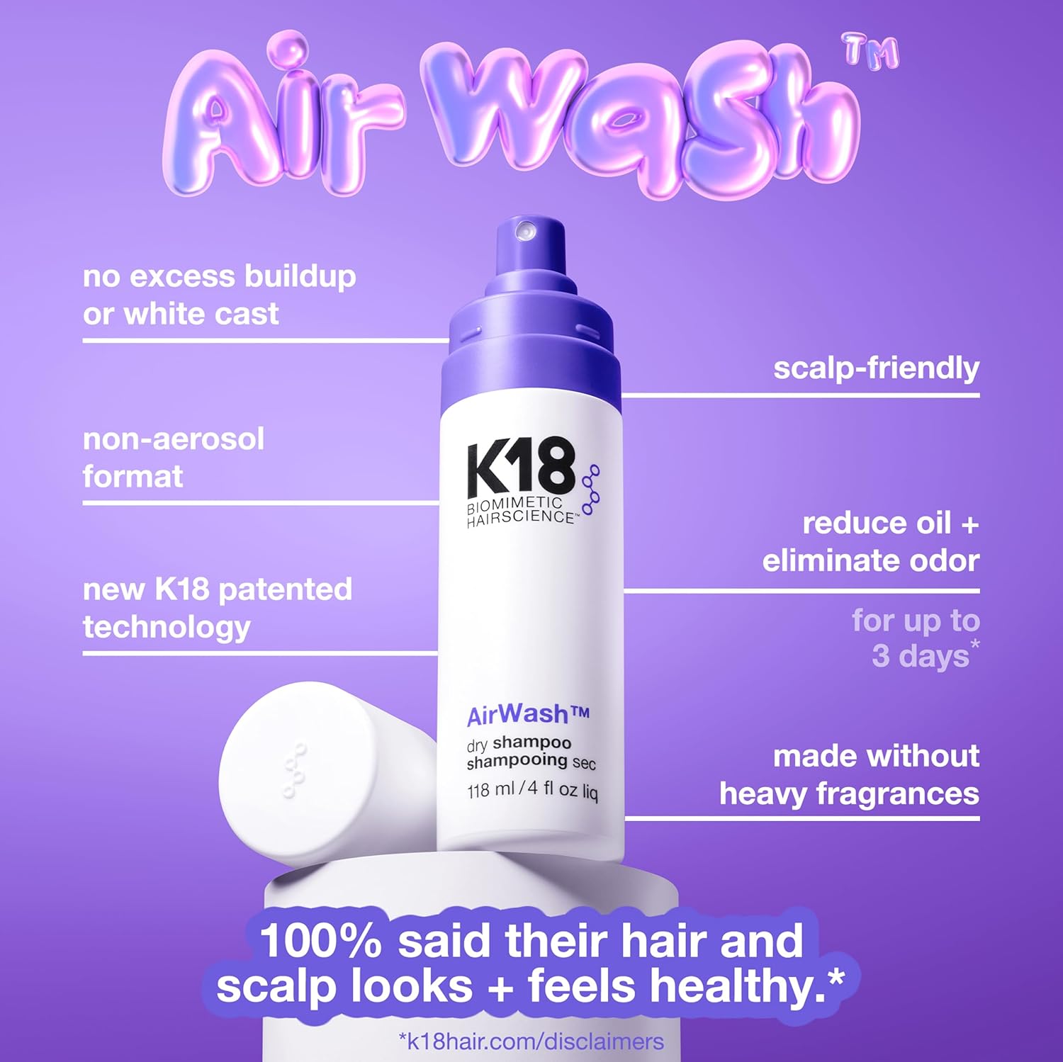 K18 AirWash™ Dry Shampoo