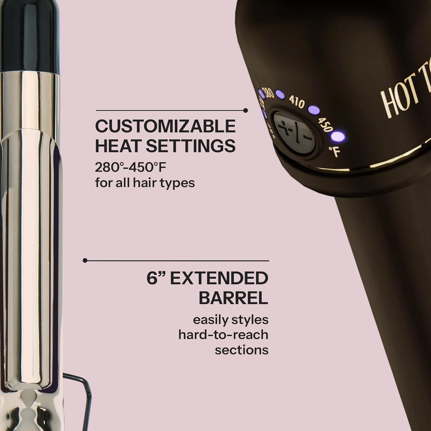HOT TOOLS 24K Gold Professional 1" Extended Barrel Curling Iron