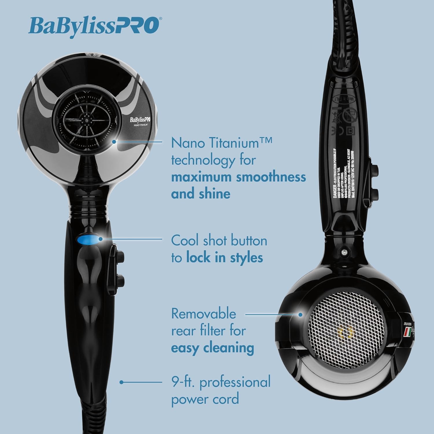 BaBylissPRO Nano Titanium Italian Portofino Hair Dryer