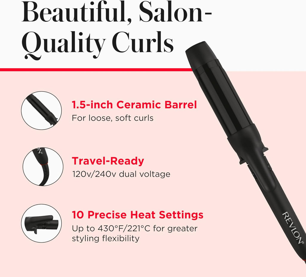 Revlon SmoothStay 1.5 Inch Coconut Oil Infused Hair Curling Iron