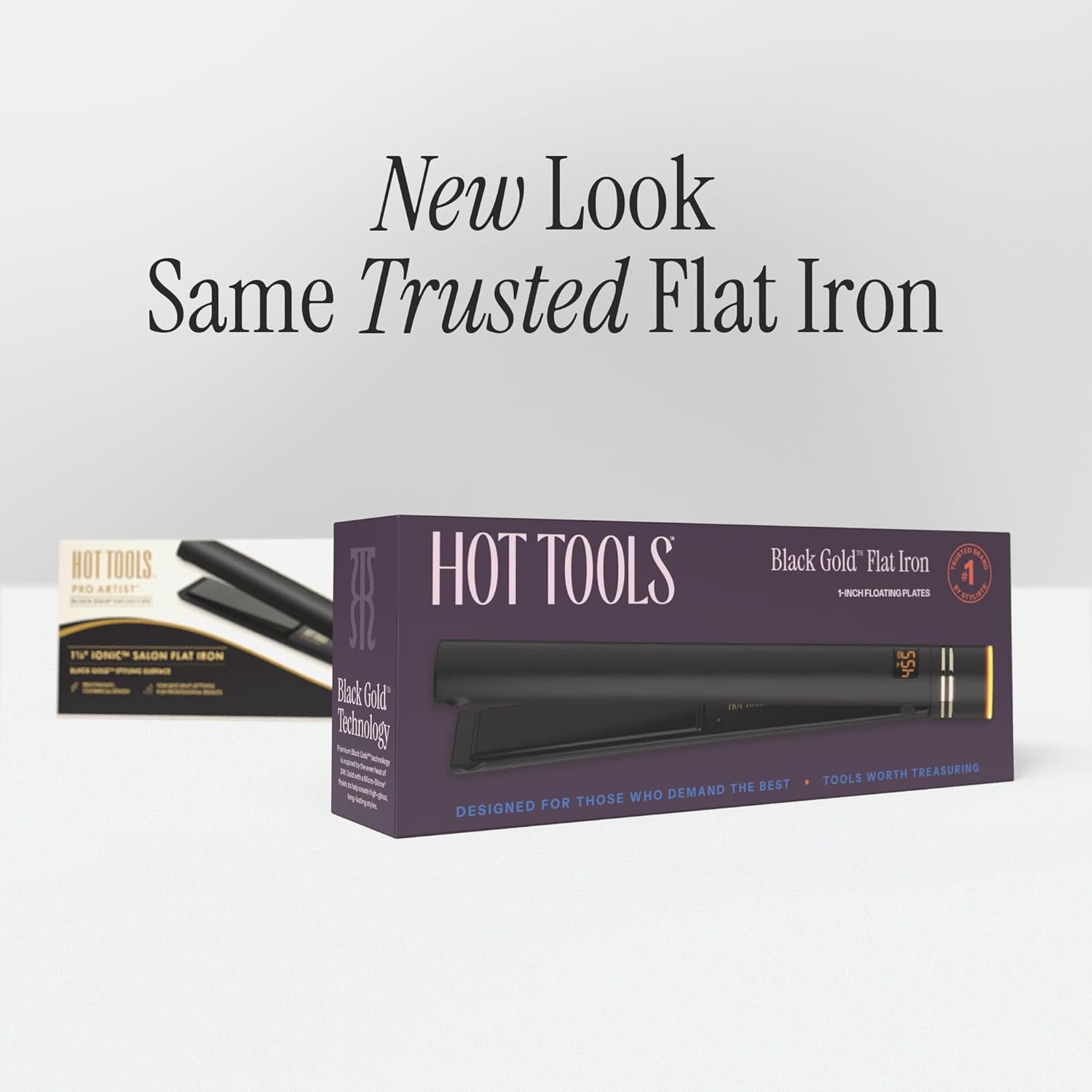HOT TOOLS Black Gold Ionic 1 1/4 Inch Flat Iron